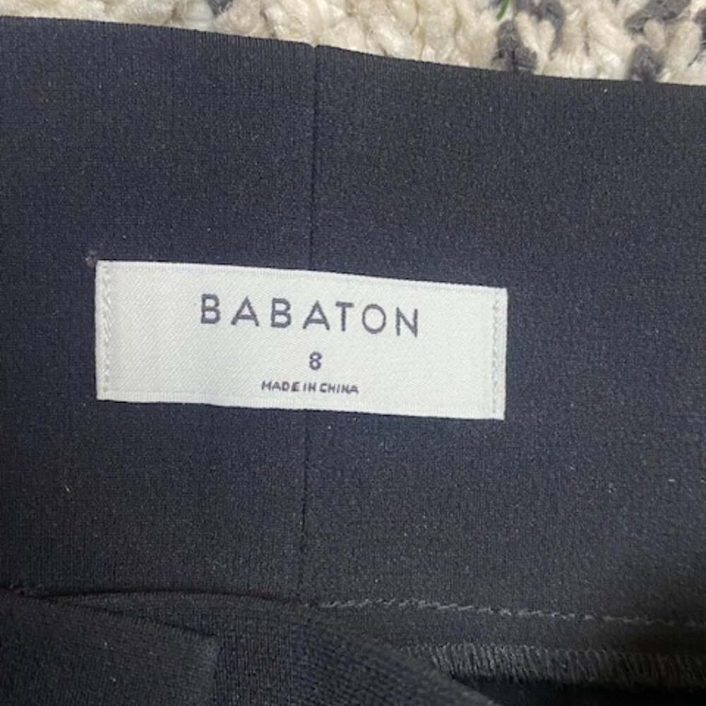 BABATON Aritzia Jermaine Black Wide Leg Pants size 8 Paper Bag Tie Belt - Picture 8 of 16